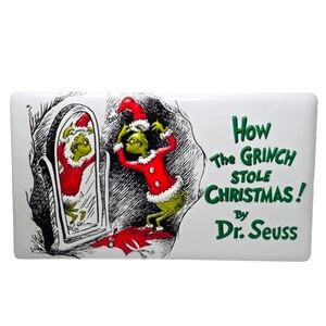The grinch dr. Seuss metal license plate style sign with stand new
